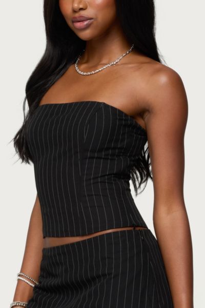 Edikted Maeve Pinstripe Strapless Corset