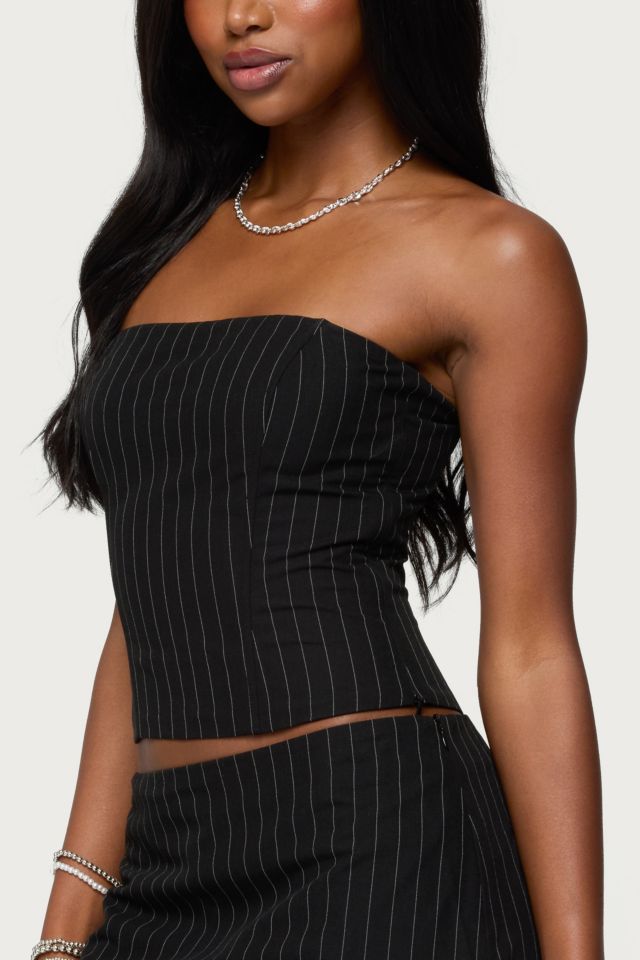 Edikted Maeve Pinstripe Strapless Corset #2