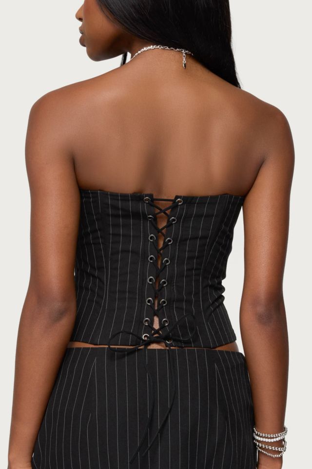 Edikted Maeve Pinstripe Strapless Corset #4