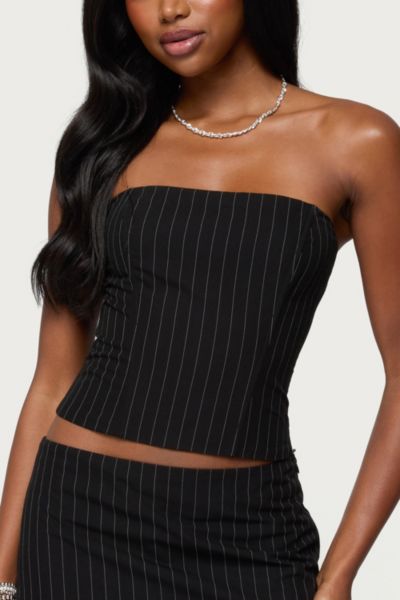 Edikted Maeve Pinstripe Strapless Corset