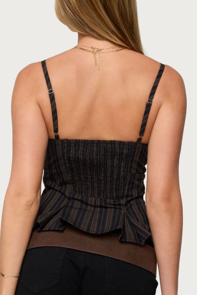 Edikted Kiya Striped Peplum Top #4