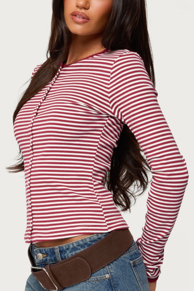 Edikted Rayla Striped Button Up Top #2