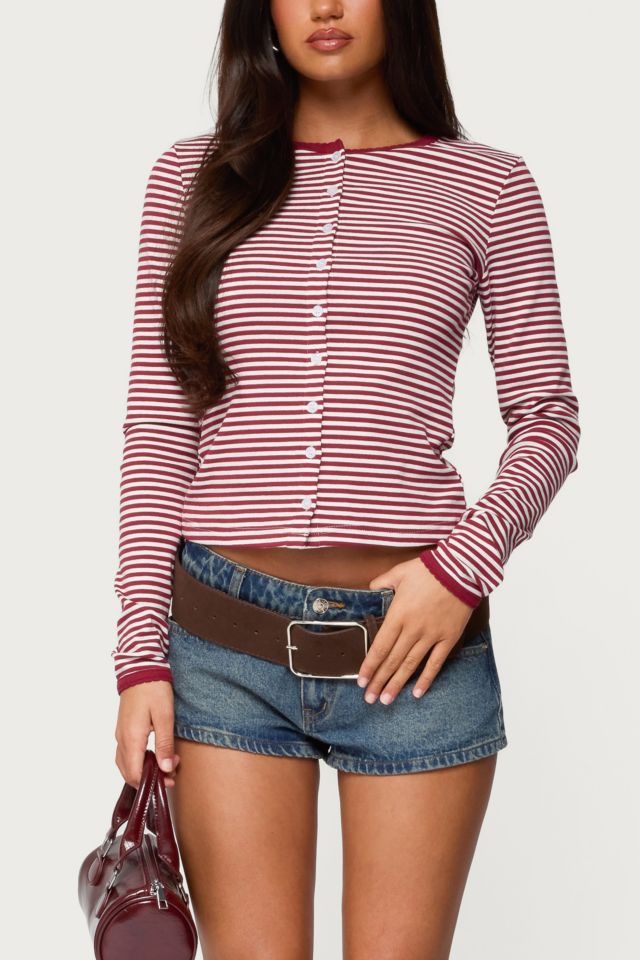 Edikted Rayla Striped Button Up Top #3