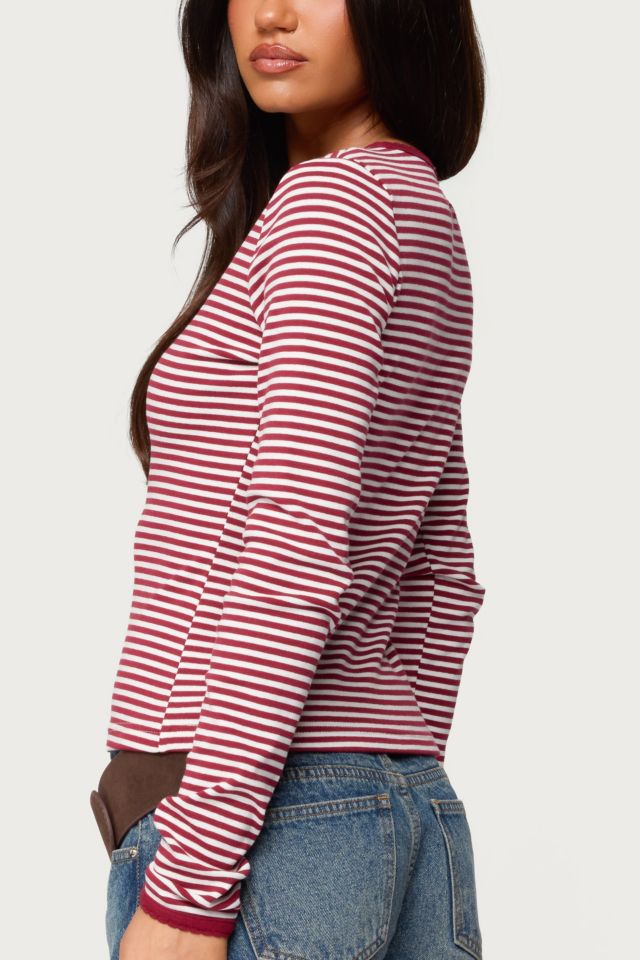 Edikted Rayla Striped Button Up Top #4