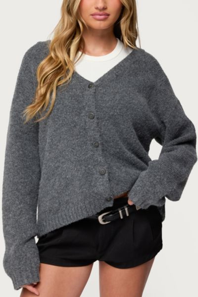 Edikted Shiraz Oversize Cardigan In Gray