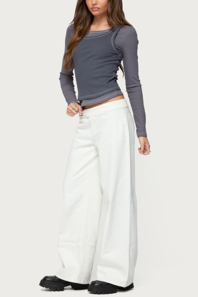 Edikted Zane Contrast Layered Long Sleeve Top #1