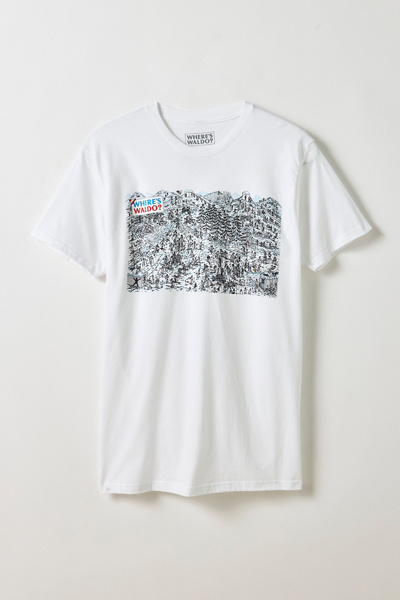 Tee Shirt Graphique Rétro Homme T-shirt Urban Outfitters Bleu Coton Imprimé Graphique - Taille M, Occasion Très Bon état T-shirt Imprimé Art Décontracté