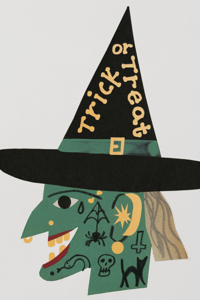 Red Cap Cool Witch Halloween Card #1