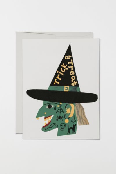 Red Cap Cool Witch Halloween Card