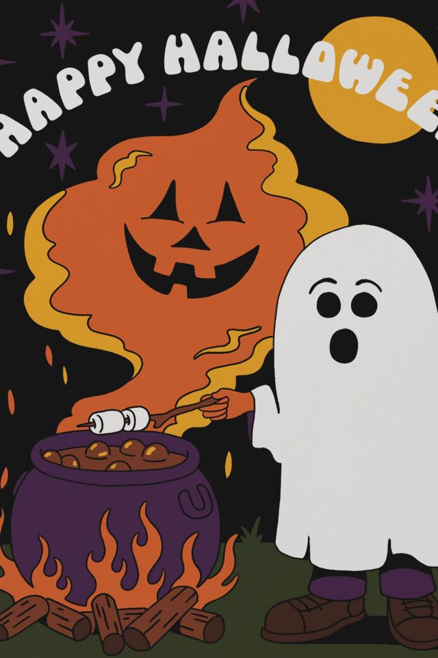 Red Cap Spooky S'mores Halloween Card #1