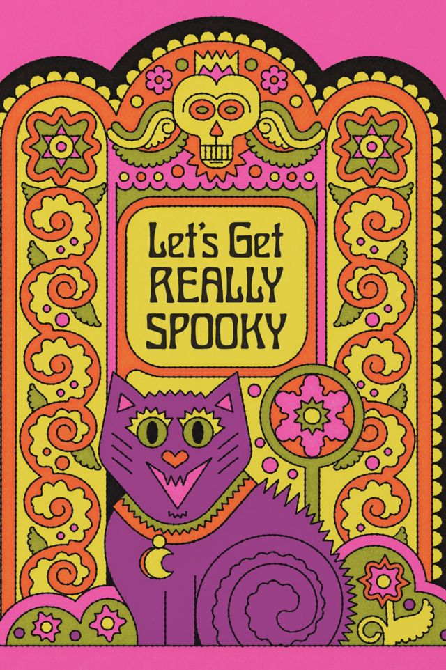 Red Cap Let's Get Spooky Halloween Card #1
