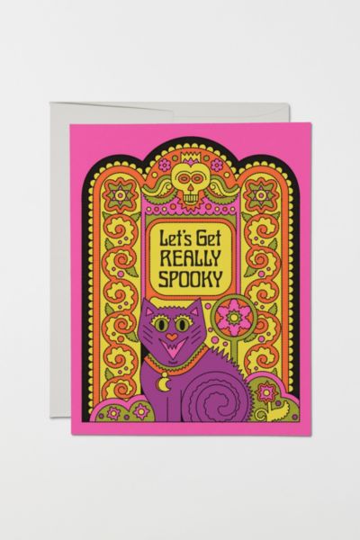 Red Cap Let's Get Spooky Halloween Card
