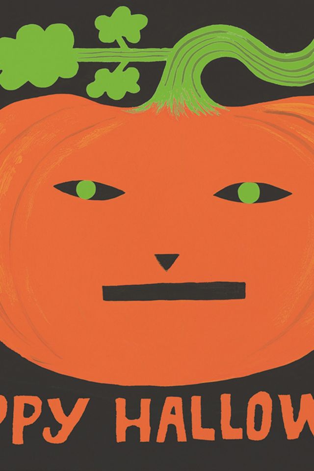 Red Cap Jack-o'-Lantern Halloween Card #1
