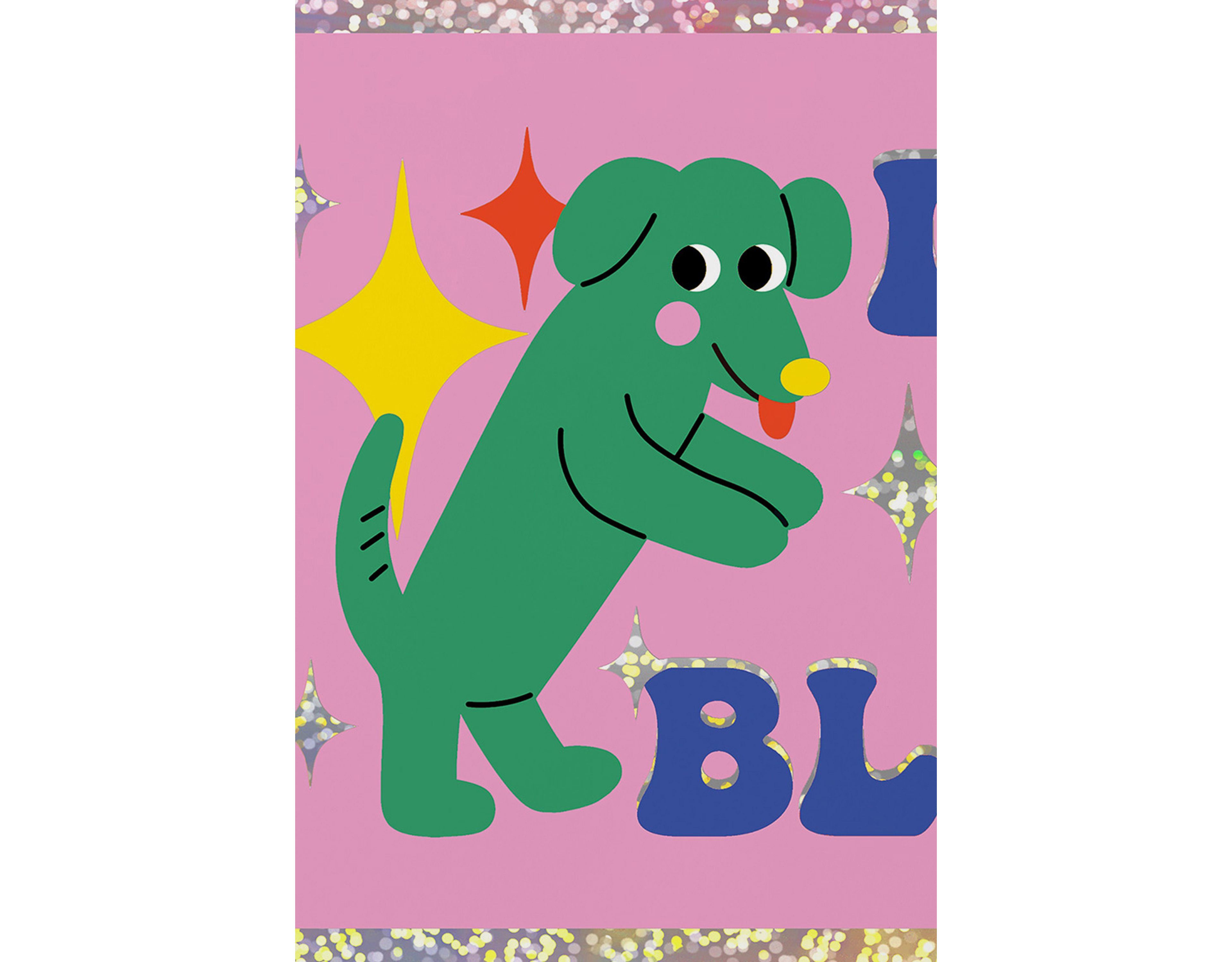 Red Cap Dog Bless Sticker