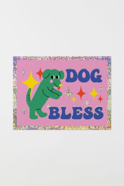 Red Cap Dog Bless Sticker
