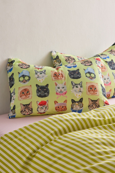 Silly Cats Patterned Sham Set
