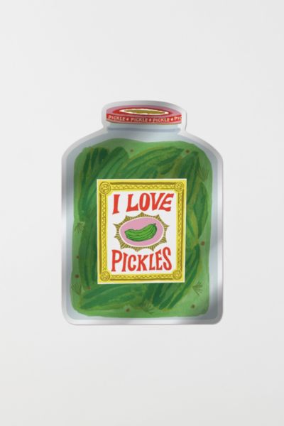 Red Cap I Love Pickles Sticker