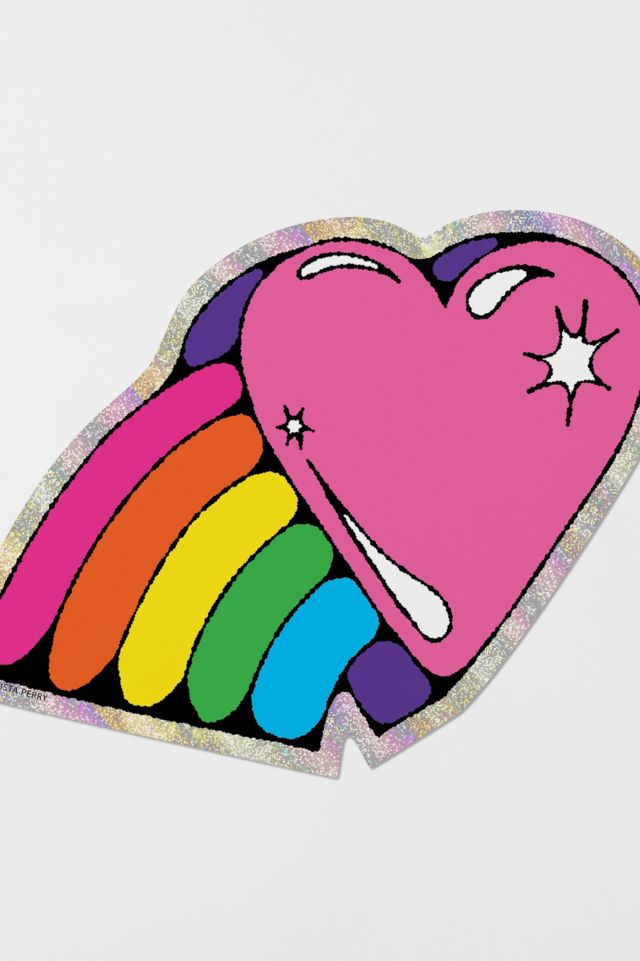 Red Cap Rainbow Heart Sticker #1