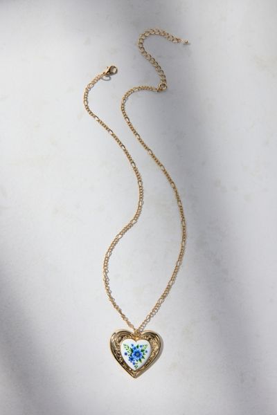 Urban Outfitters Tennessee Enameled Heart Pendant Necklace In Gold, Women's At  In Gold