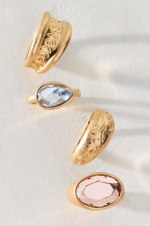 Bezel Gem Rings Set #1