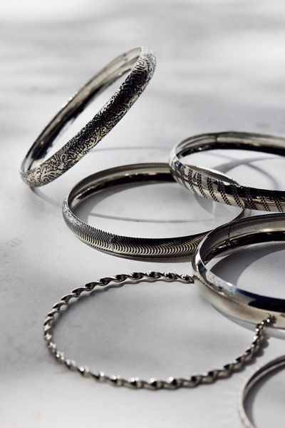 Protector Etched Bangle Bracelet Set