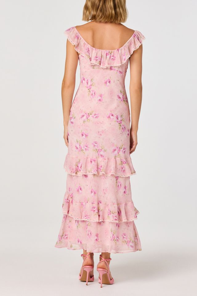 ASTR The Label Lisha Ruffle Trim Maxi Dress | Urban Outfitters