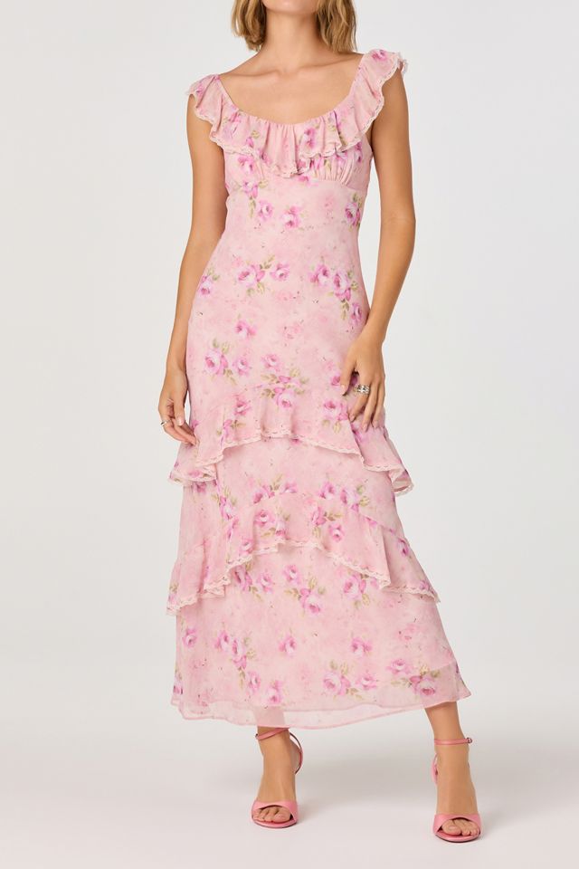 ASTR The Label Lisha Ruffle Trim Maxi Dress | Urban Outfitters