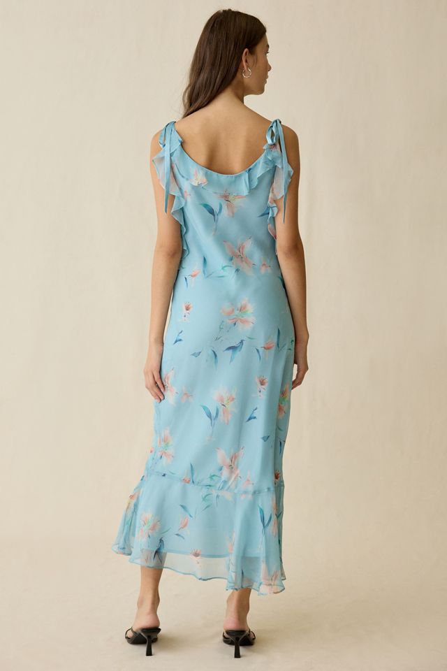 ASTR The Label Nissa Ruffle Tie-Strap Midi Dress #2