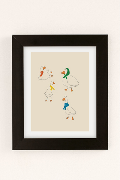 ANIAGRETASTUDIO Ducks Scarves Art Print