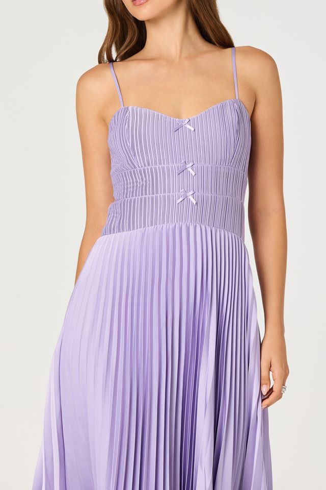 Robe midi plissée en satin avec détail nœud Shionagh ASTR The Label #2