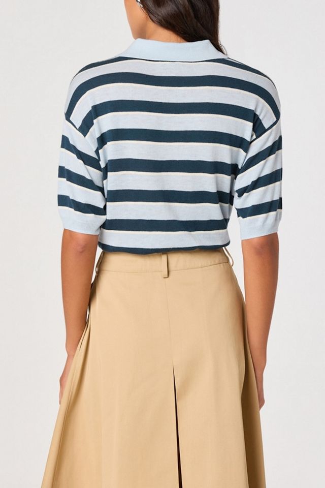 ASTR The Label Scottie Striped Short Sleeve Polo Sweater #1