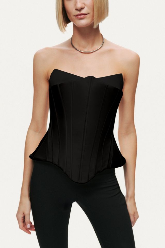 Nocturne Sculpted Satin Corset Top #3