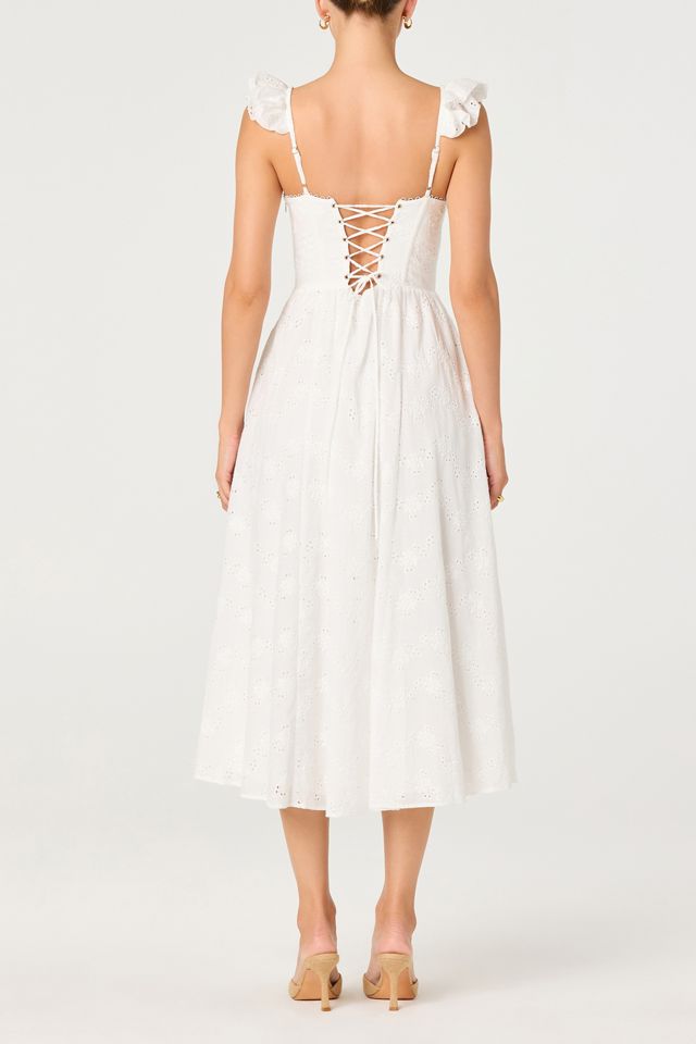 ASTR The Label Wedelia Ruffle Strap Eyelet Corset Midi Dress #2