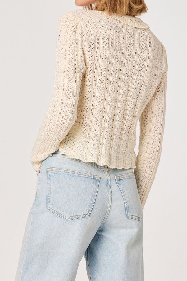ASTR The Label Fannie Pointelle Knit Tie-Front Cardigan #1