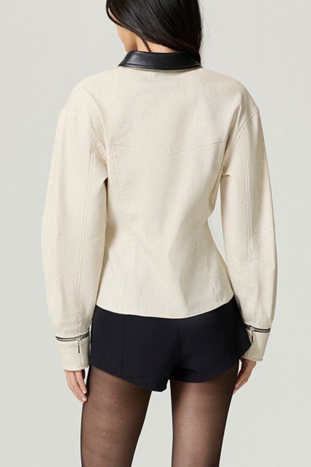 Nocturne Contrast Balloon Sleeve Blouse #4