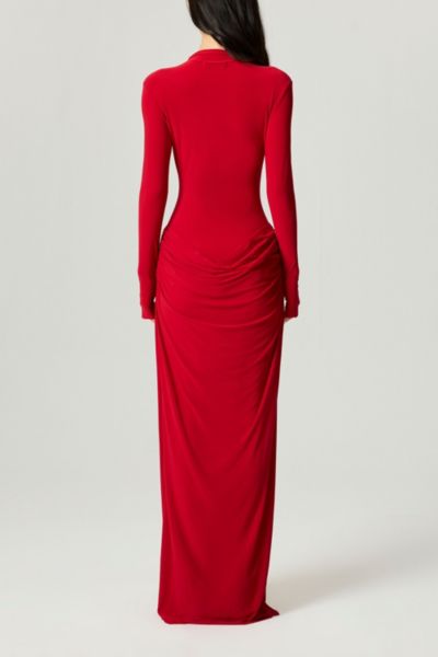 Nocturne High-Neck Ruched Maxi Dress