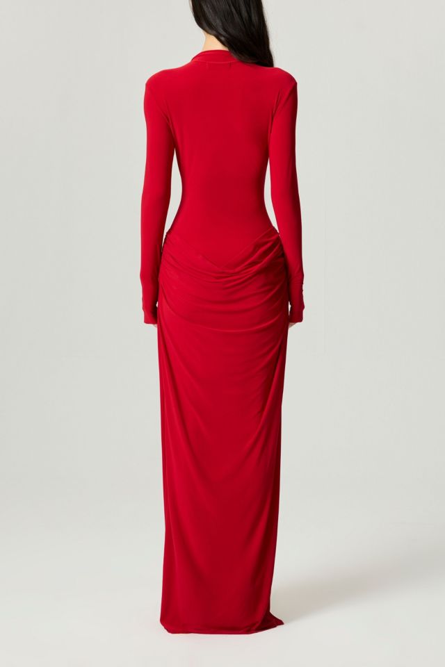 Nocturne High-Neck Ruched Maxi Dress #1