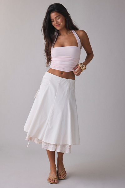 Daisy Street Layered Lace-Up Midi Skirt | Urban Outfitters