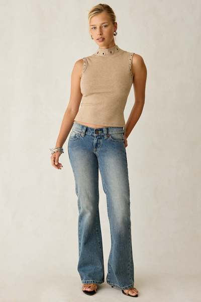 Daisy Street Steel Grommet Detail High Neck Tank Top