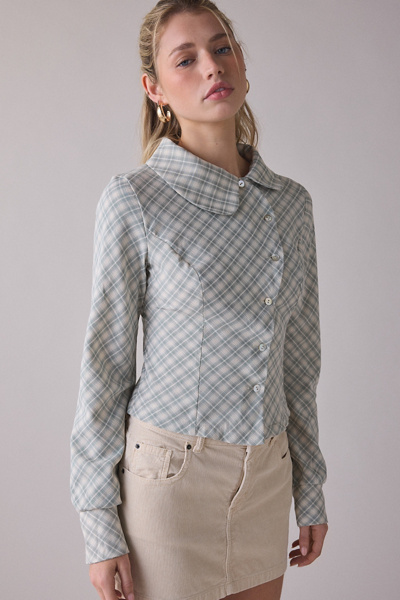 Daisy Street Scoop Asymmetric Button-Down Shirt | Urban Outfitters
