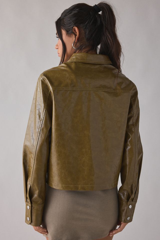 UO Roxy Zip-Up Faux Leather Moto Jacket | Urban Outfitters