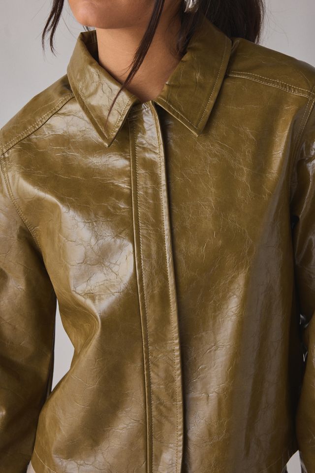 UO Roxy Zip-Up Faux Leather Moto Jacket #3