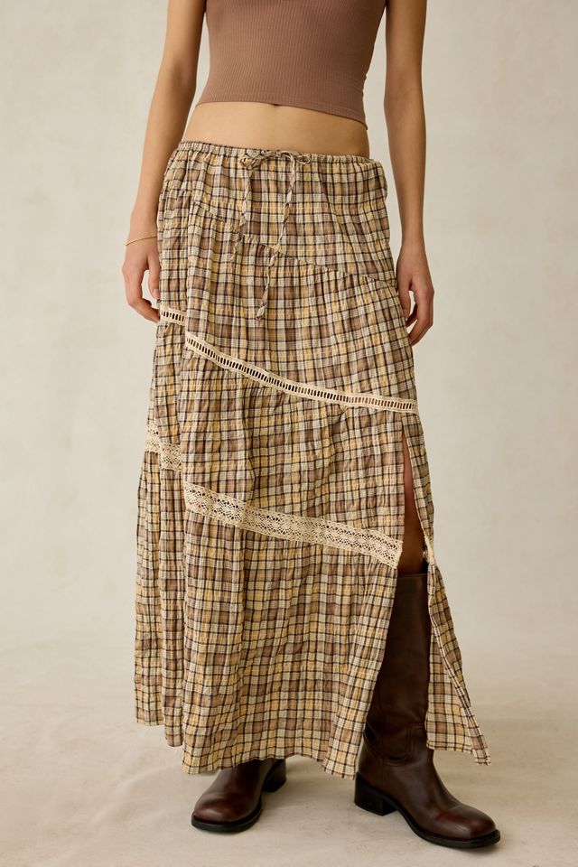 Daisy Street Clove Asymmetric Tiered Maxi Skirt #1
