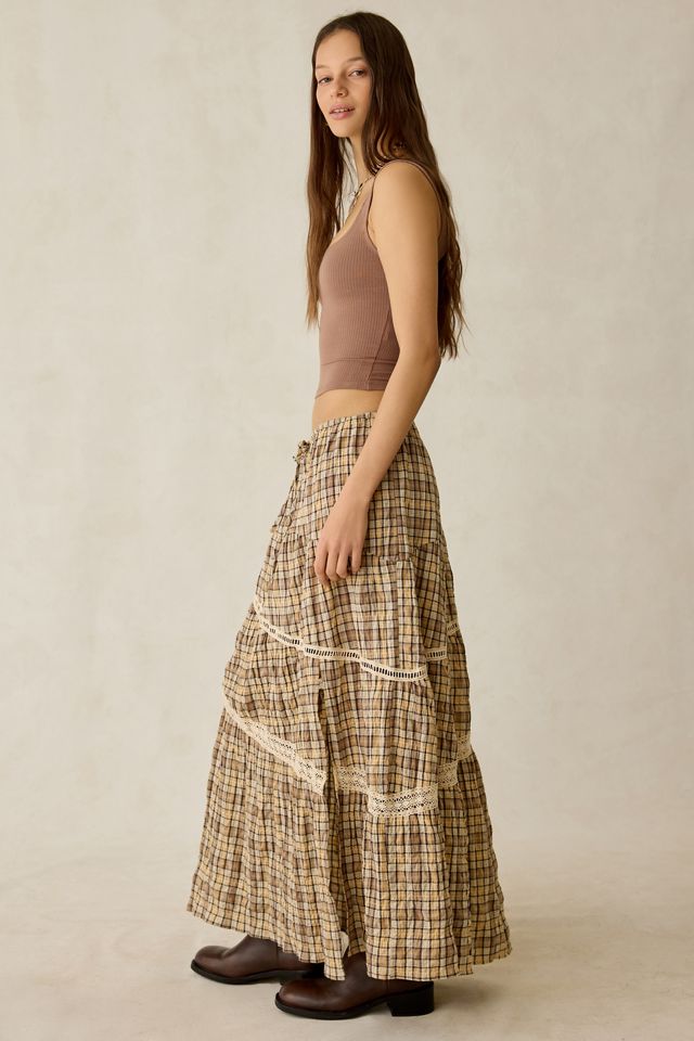 Daisy Street Clove Asymmetric Tiered Maxi Skirt #2