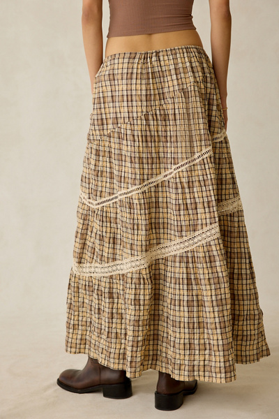 Daisy Street Clove Asymmetric Tiered Maxi Skirt