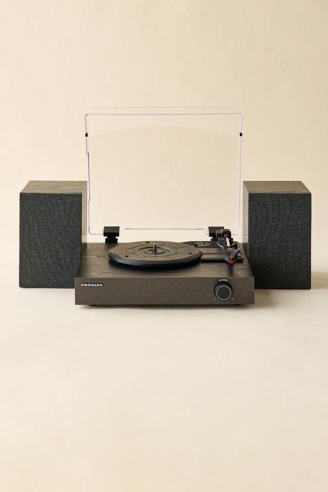 Crosley Zane Record Player & Speakers Shelf System #1
