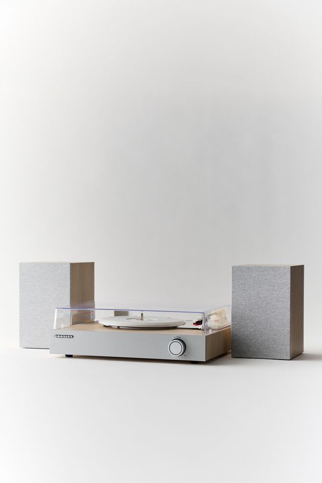 Crosley Zane Record Player & Speakers Shelf System #1