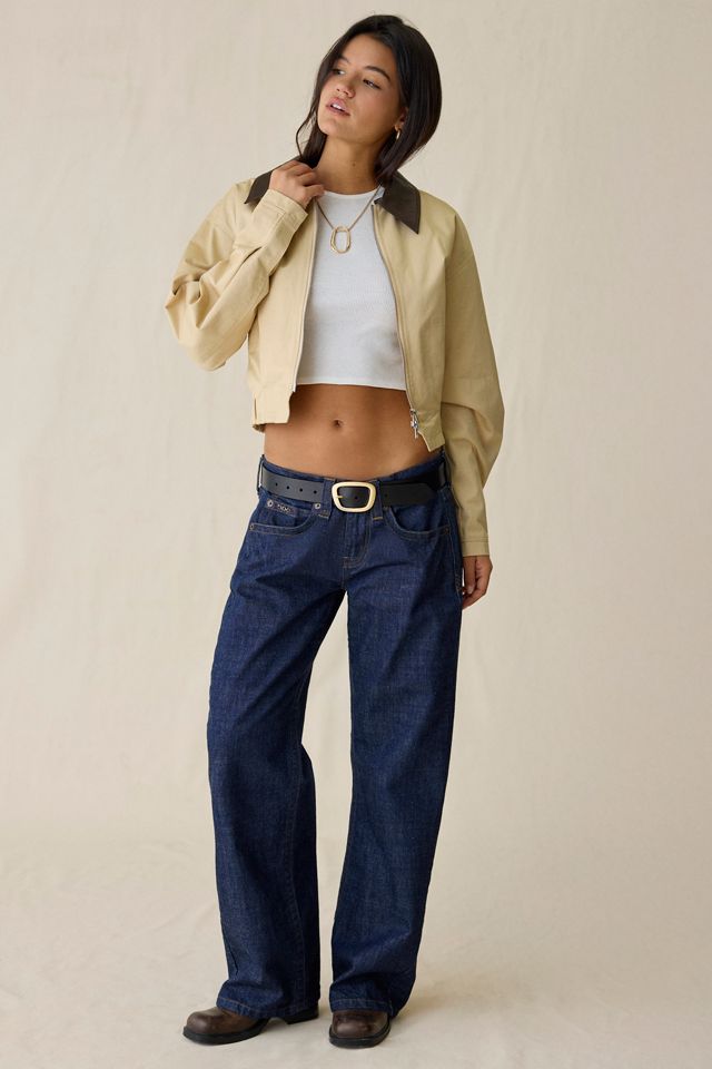 Veste Bomber Cecillia à Double Fermeture Éclair avec Col Contrastant En Saison #1