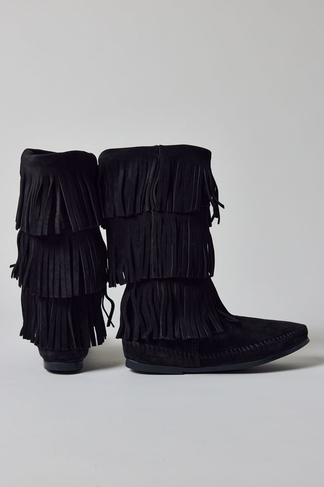 Bottes à 3 rangées de franges Minnetonka #1