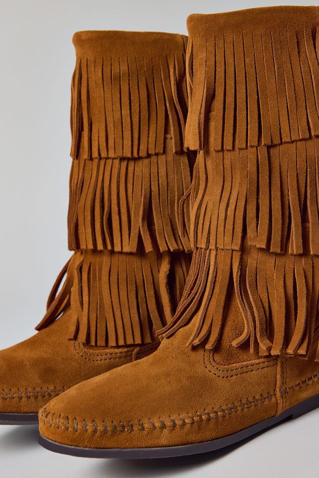 Bottes à 3 rangées de franges Minnetonka #1